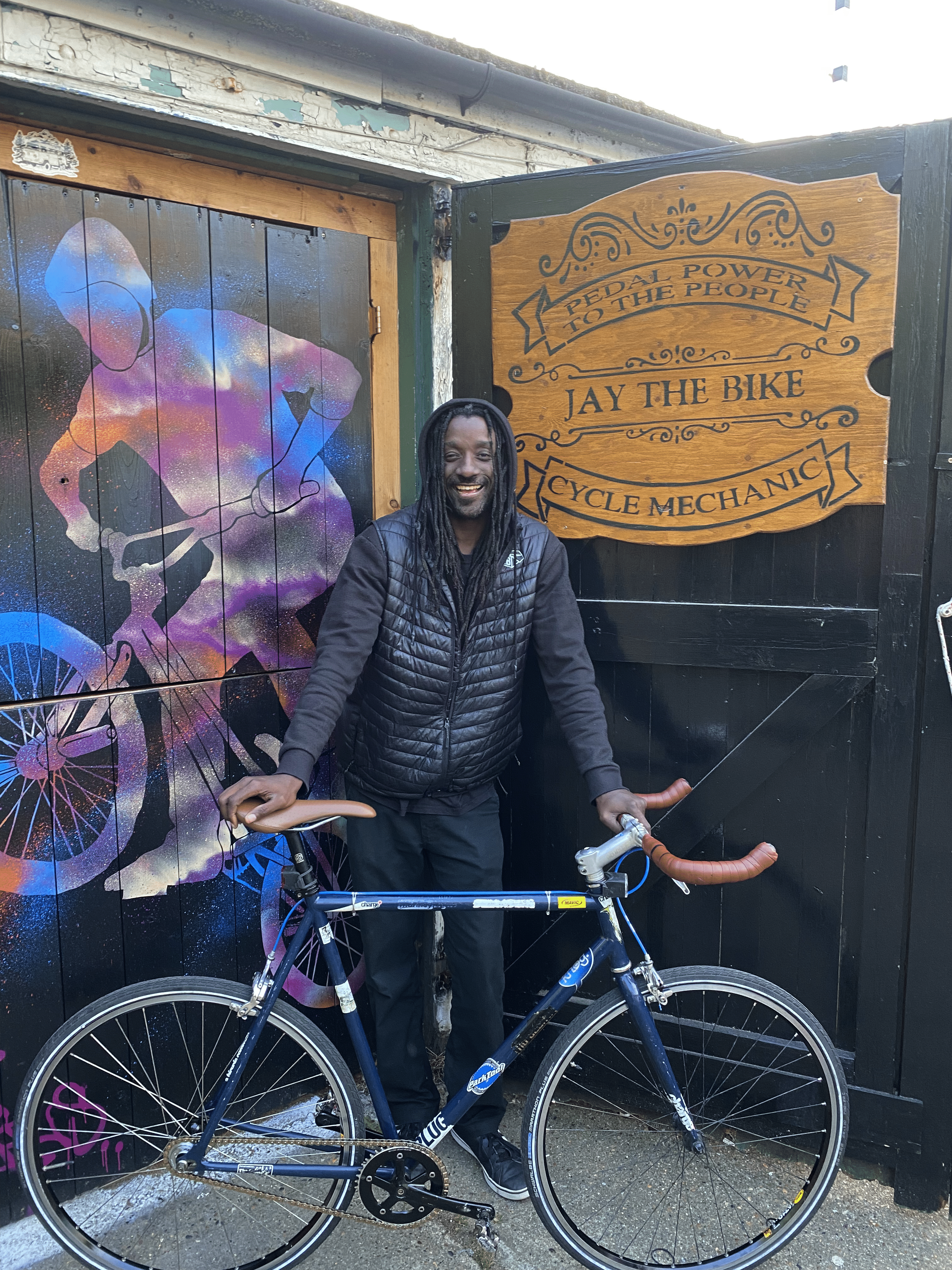 A happy customer presents his Charge Plug single speed.